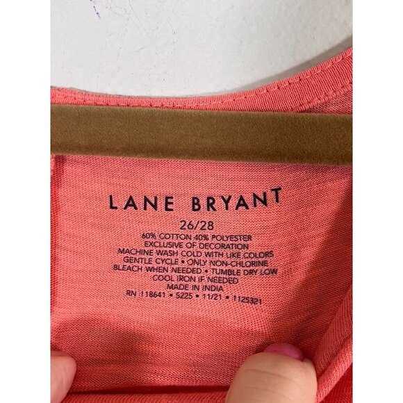 Lane Bryant Top Women 26 Orange Boho Western Peasant Embroidery Feminine Retro - Picture 2 of 11